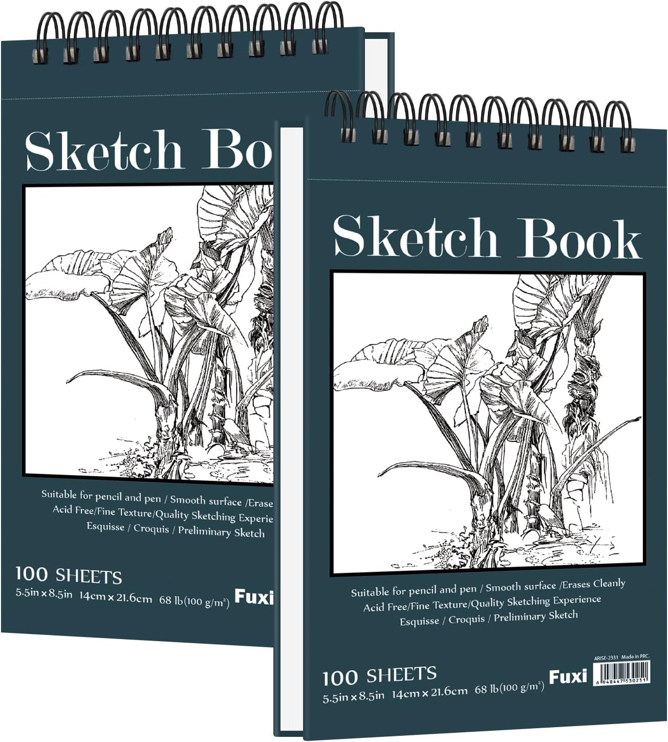 Spiral Top Bound Printed Paperboard Hardcover Sketchbooks