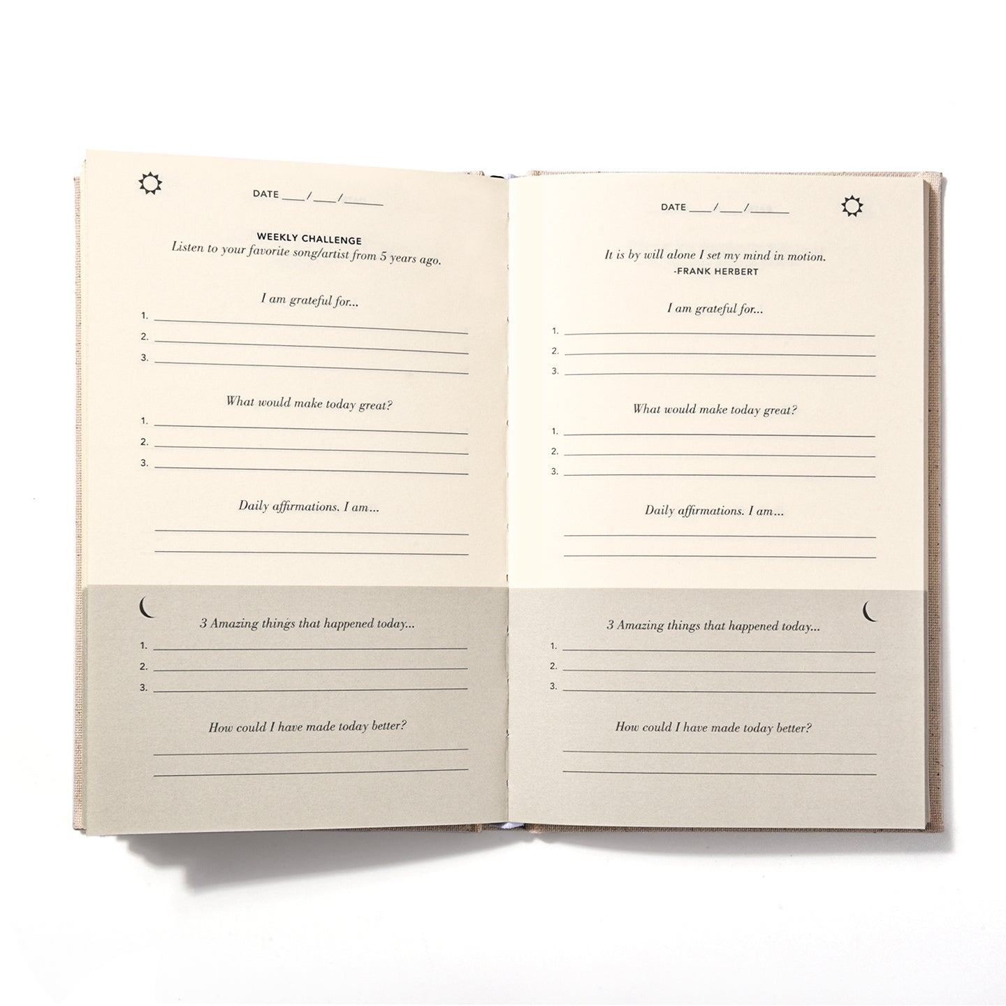 Hardcover Notebook – Fabric Cover (Gratitude Journal)