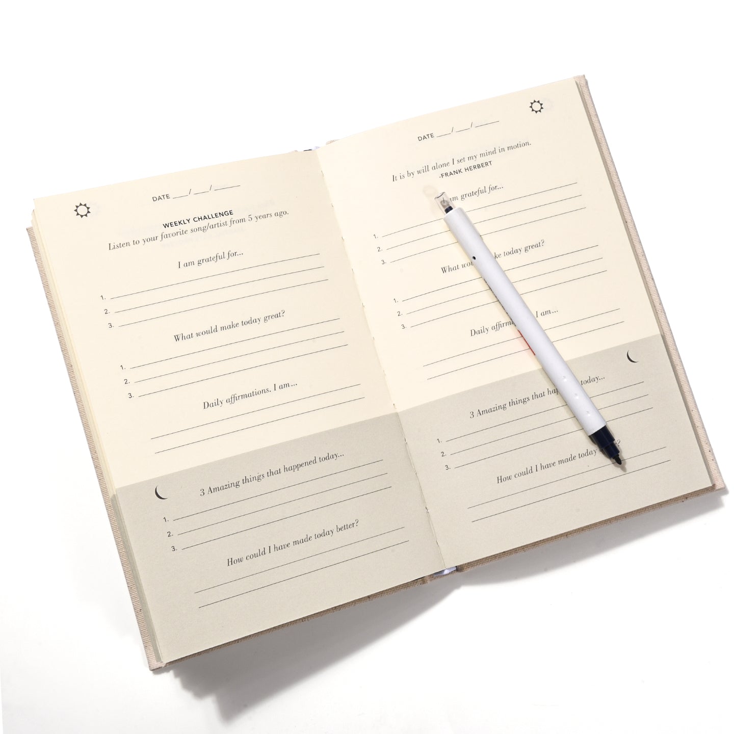 Hardcover Notebook – Fabric Cover (Gratitude Journal)
